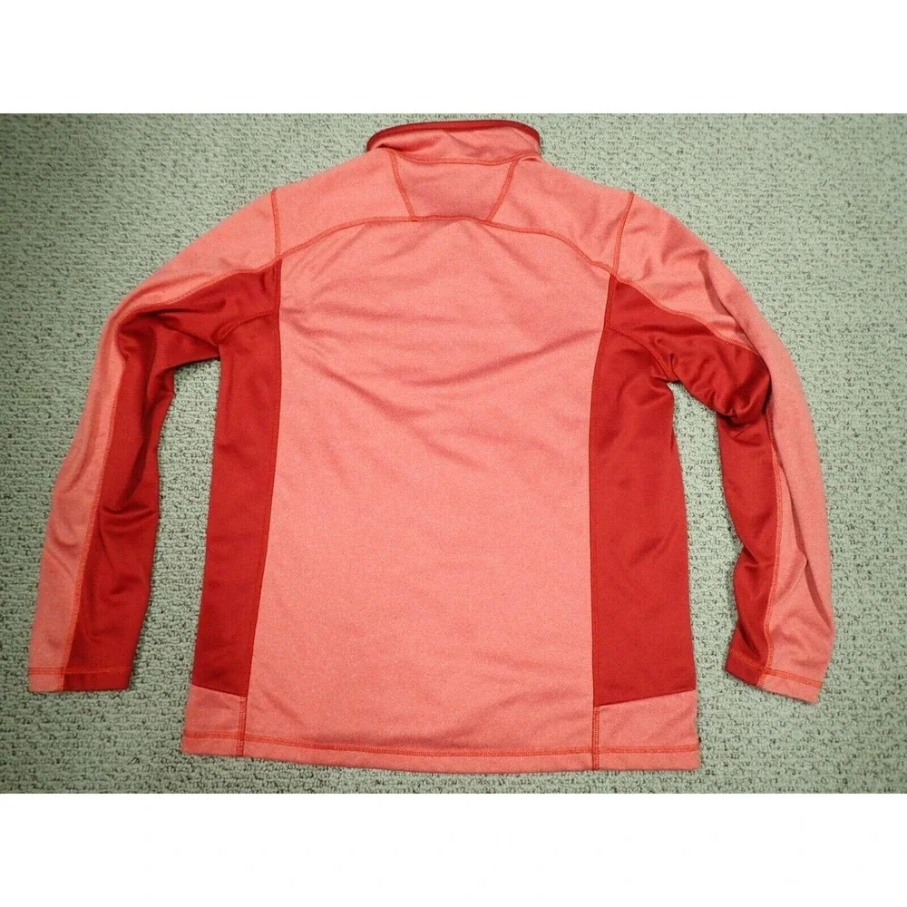 The North Face Full Zip Fleece Jacket Mens Large Orange Red Excellent Hiking